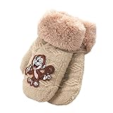 Gotd Kids Girl Boy Monkey Thick Warm Winter Gloves 1 – 8years カラー: ベージュ