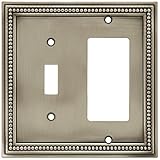 Brainerd 64740 Beaded Single Toggle Switch/Decorator Wall Plate / Switch Plate / Cover, Brushed Sati