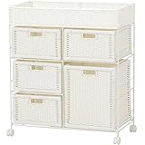 キャスター付きランドリー向けバスケットチェスト 幅70cm高さ80cm ホワイト RAN-1825WHP hg-ran-1825whp