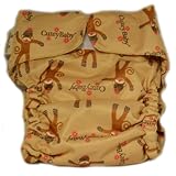 CuteyBaby All-in-One Washable Diaper, Sock Monkey by CuteyBaby