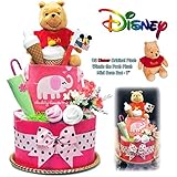 出産祝い おむつケーキ ディズニー 優しいプーさん パンパース ２６枚 とっても可愛い贈り物 女の子 Mサイズ