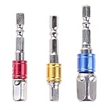 ドライバービット&ソケットセット 電動ドライバーセット コンビネーションセット ドライバー/電動ドライバー/ドライバードリル用 3本組 S2合金鋼材質 六角軸 PH2 50mm チタンメッキ表面 滑り