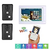 IR-CUT HD 1000TVL有線カメラナイトビジョンを備えた7inchワイヤレス/有線Wifi IPビデオドアベルインターホンエントリーシステム