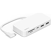 Belkin iMac専用 USB-Cハブ 6-in-1 背面マウント付き マルチポート USB-C3.2 USB-A3.2 1Gbpsイーサネットポート micro SD&SDカードスロット INC011btWH