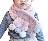 Bevalsa子供スカーフ マフラー　フェイクファー　秋冬　柔らかい　ふわふわ　無地　暖かい 子供用