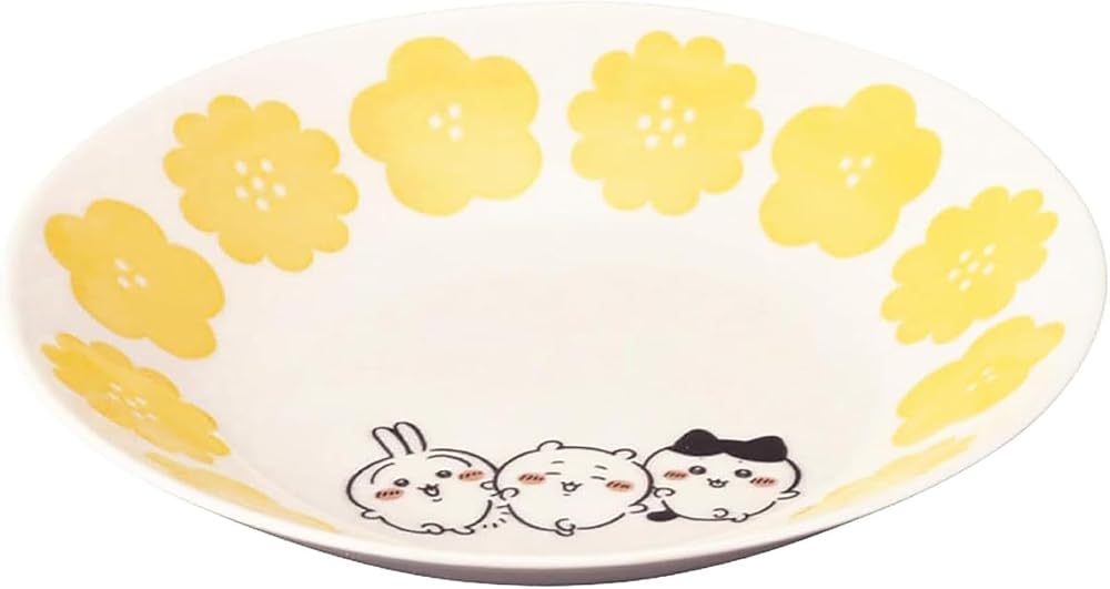 ハッピーブロッサム ちいかわ 公式ライセンス カレー皿 パスタプレート 22cm ハチワレ うさぎ グッズ 磁器 電子レ