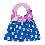 食事用スタイ エプロン かわいいデザイン　 保育園にもピッタリ ベビー 赤ちゃん 男の子 女の子 お食事エプロン よだれかけ (花柄＋フクロウ)