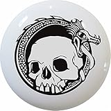 CarolinaハードウェアとDecor 2204スカルドラゴンセラミックキャビネット引き出しノブ