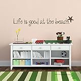 Beach Wall Quote Life Is Good At The Beach Beach House Wall Decal Custom Vinyl Wall Art Sticker Nurs