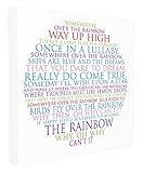 The Kids Room by Stupell Somewhere Over The Rainbow Circle Typog Stretched canvas Wall Art [並行輸入品]