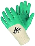 MCR Safety 9790XS Predatouch Light-Weight Palm Coated Men's Gloves with Knitted Wrist, Teal/White, X