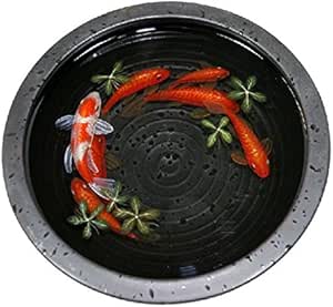 Amazon 樹脂金魚絵 手書き 現代アート アクリル樹脂 ハンドメイド 金魚絵 Resin Goldfish 石碗金魚 置物 オブジェ オンライン通販