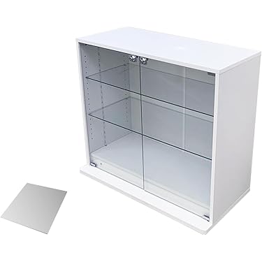 コレクションケース 引き出し付き ガラスディスプレイキャビネット　WHTIE Amazon.co.jp ほしい物ランキング: ガラスディスプレイキャビネット で