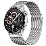 [TOORQR] For 18mm バンド Huawei Watch GT 5 41mm / Huawei Watch GT4 41mm対応 ミラネーゼバンド 金属バンド 防錆 磁吸引式 調整簡単 男女兼用 ビジ ネス風 腕時計バンド (18mm,シルバー)
