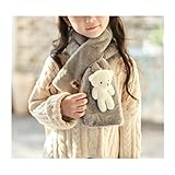 Candykids　可愛くてふわふわ キッズ用 マフラー 全6色 　柔らかいキッズ ふわふわマフラー　純色厚手 秋冬　女の子ネックウォーマー　男女兼用 (グレー)