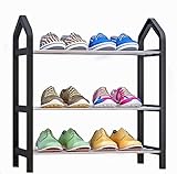 SUOERNUO シューズラック　3段 簡単組立　軽量　可動式　一人暮らし　シンプル　下駄箱 　靴棚　 (ブラック)