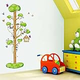 Cartoon Animals Growth Chart Wall Stickers Height Measurement Removable Wall Decals Home Decor PVC A