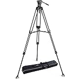 SmallRig ビデオ三脚 カーボン製 3段 2WAY雲台【耐荷重10kg 高さ94~197cm】 大型 伸縮式 プロフルードビデオ雲台 カメラ用3脚 高耐久 レバー式 フラットベース ビデオキット スモールリグ AD-100 3989