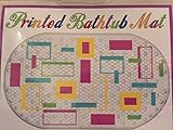 浴槽マットGeometric Designs。ブルー、グリーン、パープル、イエロー16 " x 28 "