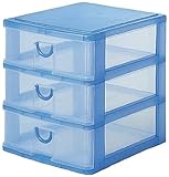 サンコープラスチック 小物収納3段 エルピス 幅30.5×奥36×高34.8cm ブルー