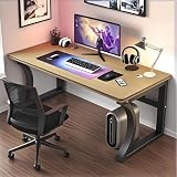 LYZMHA パソコンデスク ゲーミングデスク 組立簡単 机 pcデスク シンプル 北欧 木製 デスク PC作業台 勉強机 化粧台 仕事用 オフィス デスク 在宅勤務 リモートワーク用 ミシン台 (木目調，80cm）