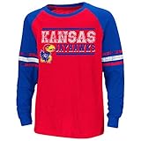 カンザスジェイホークスYouth NCAA大理石ラグラン長袖Tシャツ – チームカラー、 L