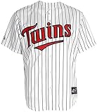 Minnesota TwinsマジェスティックホワイトPinstripsレプリカメンズジャージービッグ＆トールサイズ XXXX-Large