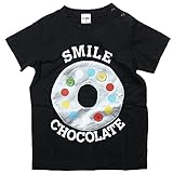 《春夏対応》 CHEEK ROOM(チイクルーム)  製品洗い加工済み42/2天竺チョコレート半袖Tシャツ 100cm /BK NO.B-470101