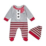 POTOJP クリスマス コスチューム ロンパース 子供服 長袖 ストライプ カバーオール ベビー服 キッズ服 パジャマ クライミング服 満月/出産祝い/プレゼント (70)