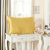 Lilysilkシルク幼児用枕カバー19匁純粋な桑シルクとコットンUnderside 1 13"x18" ゴールド 6004-07-1318