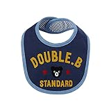 [ミキハウス] MIKIHOUSE 【ダブルＢ】 ロゴ×ボーダー柄☆リバーシブルスタイ(よだれかけ) 60-7902-354 紺