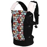 【ベビーアムール 】Bebamour　抱っこ紐　綿100％　おんぶ紐　通気ベビーキャリア　カラー丸柄　らくらく (黒)