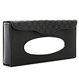 Ruggito 車用 ティッシュケース 本革 レザー ティッシュ ホルダー カバー (ブラック)