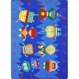Joy Carpets Kid Essentials Early Childhood Alphabet Bots Rug Multicolored 10'9 x 13'2 [並行輸入品]