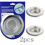 Asdomo 2pcsステンレススチールKitchen Sink Strainer with 4.52 "直径Largeワイドリム – Perfect forキッチン洗面台(大)