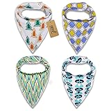 iZiv 4枚ベビービブ【食事用スタイ】防水よだれかけベビー0-2歳（カラー2）