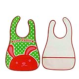 ベビー用 お食事エプロン ベビー よだれかけ 防水くるくる エプロン ウルトラビブ (Love rabbit)
