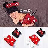 PANCY ベビー服 ベビー用 ミニー コスチューム 寝相アート 新生児 着ぐるみ 三点セット 出産祝い プレゼント レッド