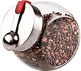 ガラスPenny Candy Jar withステンレススチール磁気蓋&スクープ – Candyストレージ、コーヒー豆、ペットフード、クッキー、乾燥食品ストレージ、Swear Jar and More
