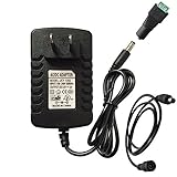 DZYDZR AC/DC 80-250V電力供給ACアダプタDC 12V充電器電源アダプ24W(外径5.5mm内径2.1mm/2.5mm) + 1m DC プラグ延長ケーブル5.5 X 2.1mm +