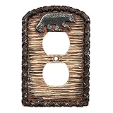 ブラックBear Hideaway Lodgeコンセントカバー – 素朴な装飾