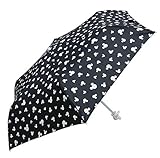 ディズニー 子供用 スーパーミニ傘 総柄 ミッキーマウス 折りたたみ傘 手開き ブラック 6本骨 53cm 110~130cm 467 [正規代理店品]