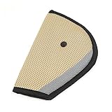 uxcell 車のシートベルトアジャスター エアメッシュファブリック 21 x 14 x 0.8cm ベージュ 1個入り