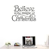 bibitimeクリスマス壁ステッカーfor Windows Shop Store壁デカールリビングルーム保育園寝室装飾 Reference ブラック