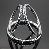 Dagly（TM）メンズトリプルペニスコックリングステンレス鋼棒玉ストレッチャディレイリング男性貞操デバイスセックスおもちゃ