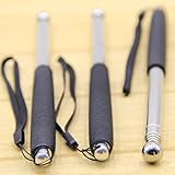 伸縮 式 打音 診断 打診 棒 5段階 ステンレス 管 最長 1m 収納時 24cm ゴム グリップ 3色 (黒 ブラック)