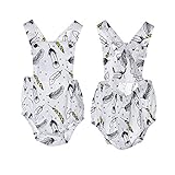 PER ベビー服 カバーオール 幼児　赤ちゃん　ユニセックス　スリング　ノースリーブ 出産祝い 羽プリント　0～24ヶ月 (80cm)