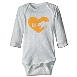 I Love Californiaキッズ長袖ボディスーツOnesies カラー: グレー