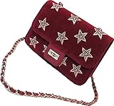 [ MT On&Do ] 星 スター柄 チェーンバッグ ショルダー カジュアル お出かけ かわいい かっこいい 軽量 レディース 斜め掛け マザーズバッグ 通学 通勤 (レッド)