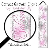 子供用キャンバスBirth Info Growth charttmマルチピンクとグレーMums Baby NurseryキャンバスGrowth Chartベビーシャワーギフトgc0251